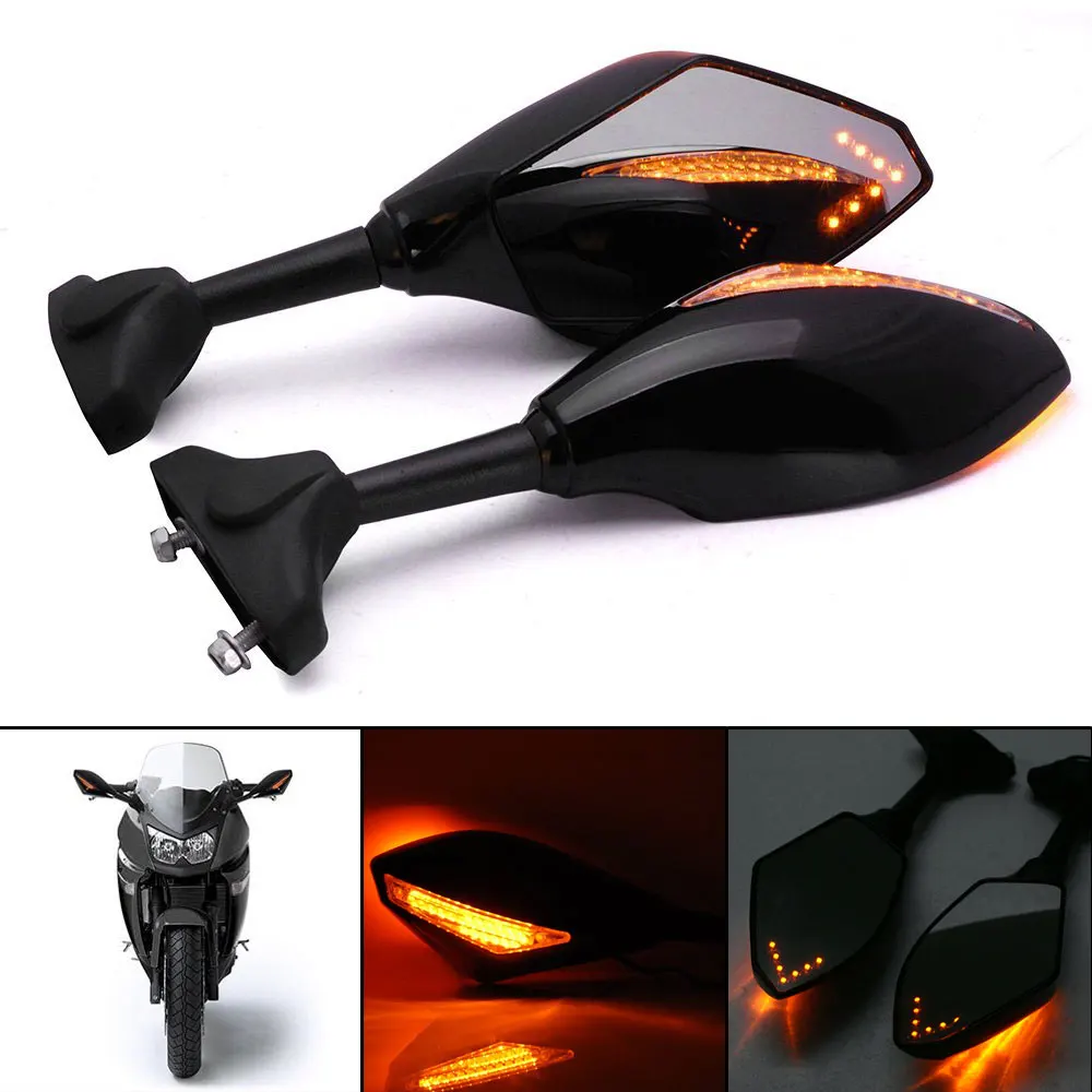 LEDS Arrow Turn Signal Integrated Rearview Sport Mirror For Suzuki GSF600S GSF1200 1200S BANDIT Motorcycle Mirror