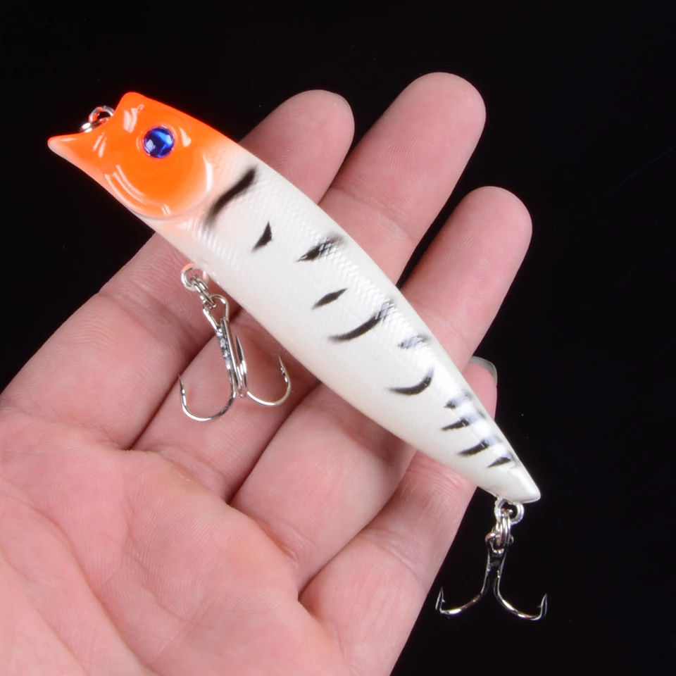 1 шт. рыболовная наживка Поппер приманки жесткая приманка-воблер тройные Крючки для ловли карпа нахлыстом искусственные рыболовные снасти 9 см 11 г