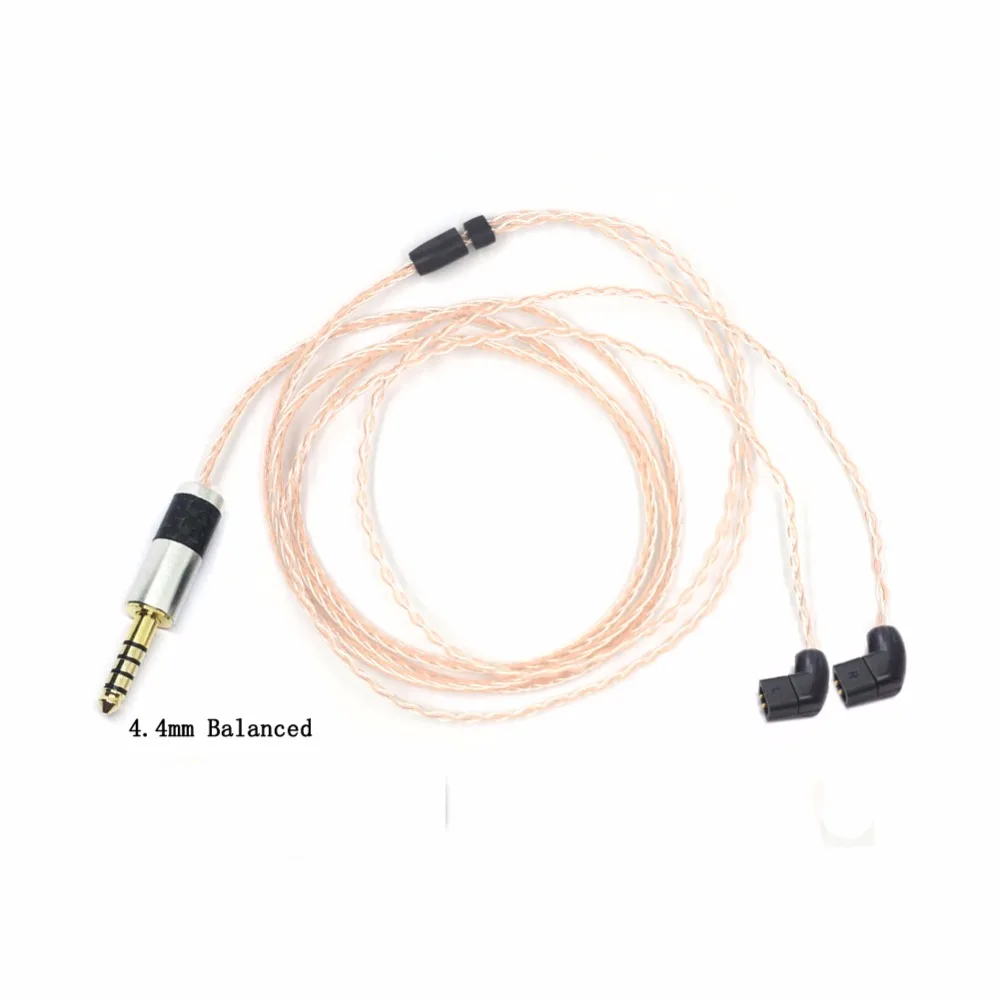 Free Shipping Haldane 8 Cores 0.78mm 2 Pin for QDC ZSN Earphone Headset 2.5mm 3.5mm 4.4mm Custom Earphone Cable