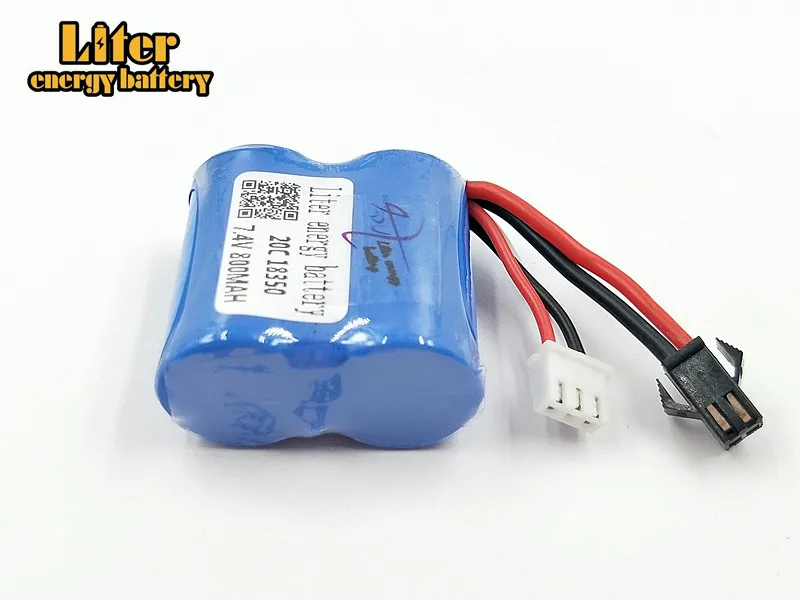 Li-ion 7.4 v 800 mAh 18350 akumulator litowo-jonowy do H100 H102 7.4 v 800 mah high speed RC łódź 3 sztuk/partia z 3in1 ładowarka