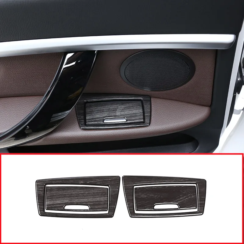 

4pcs Black Wood Grain For BMW X1 F48 2016-2019 ABS Door Ashtray Sequins Trim Decoration Sticker Accessories