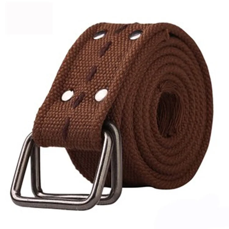 

High quality Unisex Designer Canvas Belts For Women Simple Fashion Double Loop Buckle Waist band Female Riem Cinto Feminino