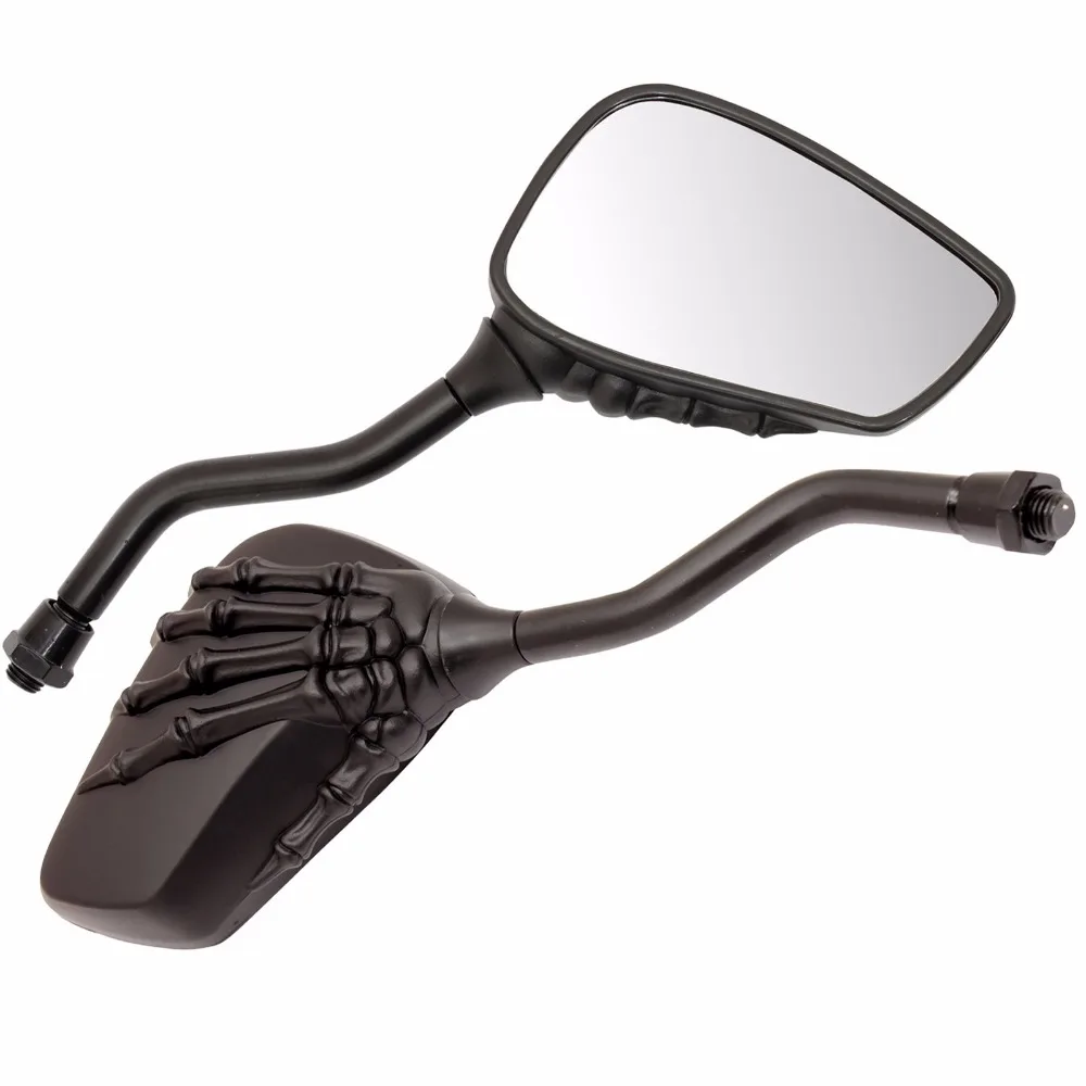 

Rearview Mirror Motorcycle Accessories Skull Hand Pair 10mm 8mm Black Custom Skeleton Claw Handlebar Rear View Electric Scooter