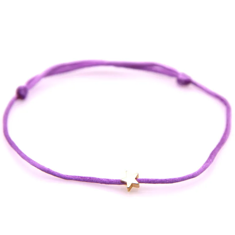 Lucky Silver-plated Golden Star Red String Bracelet For Women Men Kids Adjustable Rope Braided Bracelet Mom Daughter Couple Male