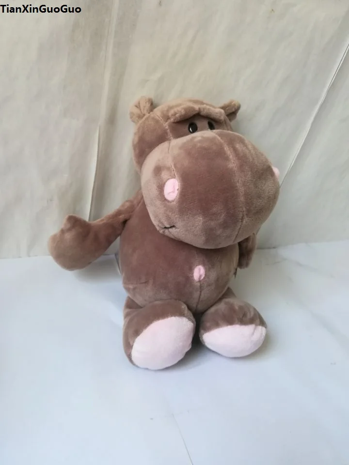 

about 25cm gray hippo plush toy cute cartoon hippo soft doll baby toy birthday gift b0076