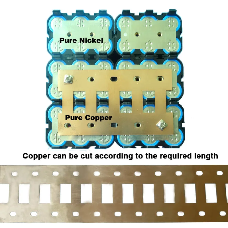 2 szt. Uchwyt baterii litowej 18650 czysty nikiel taśma miedziana pasek magistrali cylindryczny 18650 Li-ion LiFePO4 uchwyt baterii