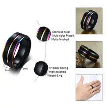 Black Stainless Steel Wedding Ring for Men #5