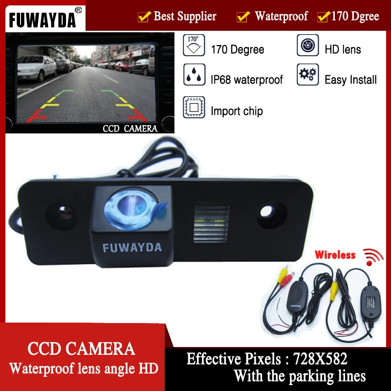 FUWAYDA wrieless LED Night Vision 170 view Angle waterproof CCD Car Rear View Reverse Camera for VW SKODA ROOMSTER OCTAVIAFABIA