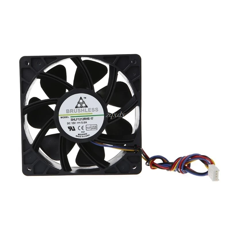 12V 5A Cooling Fan 12038 Dual Ball Bearing Brushless 4Pin Computer Server Case S7 S9 D3 L3 E9 T9 PFC1212DE Cooler fan Drop Ship