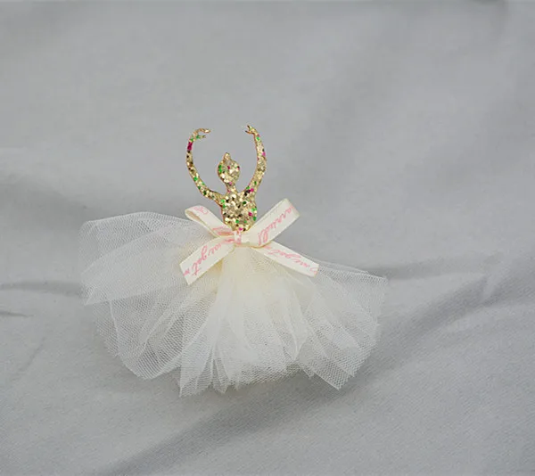 4pcs/lot 9.5x7.5cm Lace skirt ballet girls Appliques For children hair accessories and DIY Kid patches