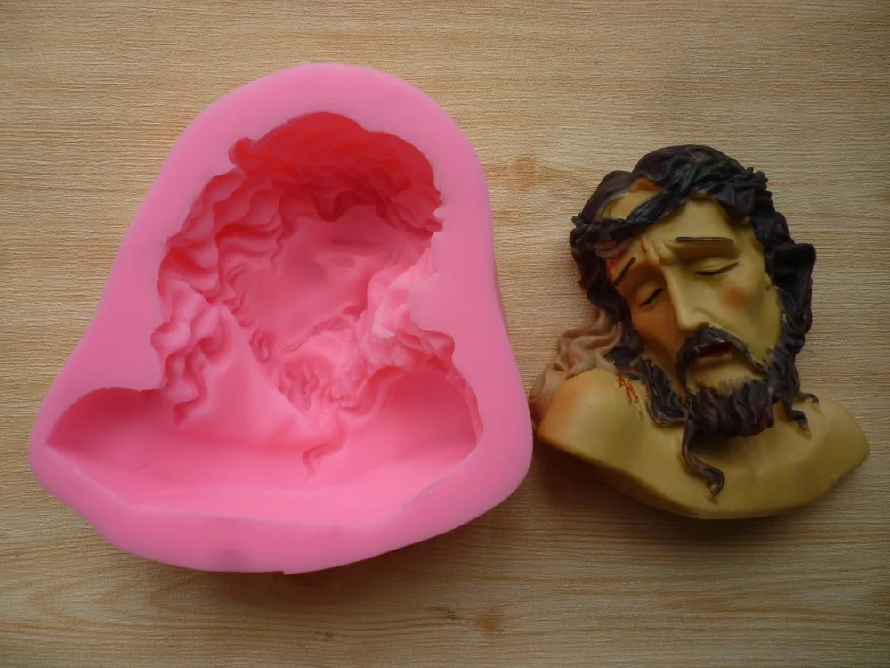 Feast Jesus head picture fondant cake silicone molds soap chocolate mold for the kitchen baking