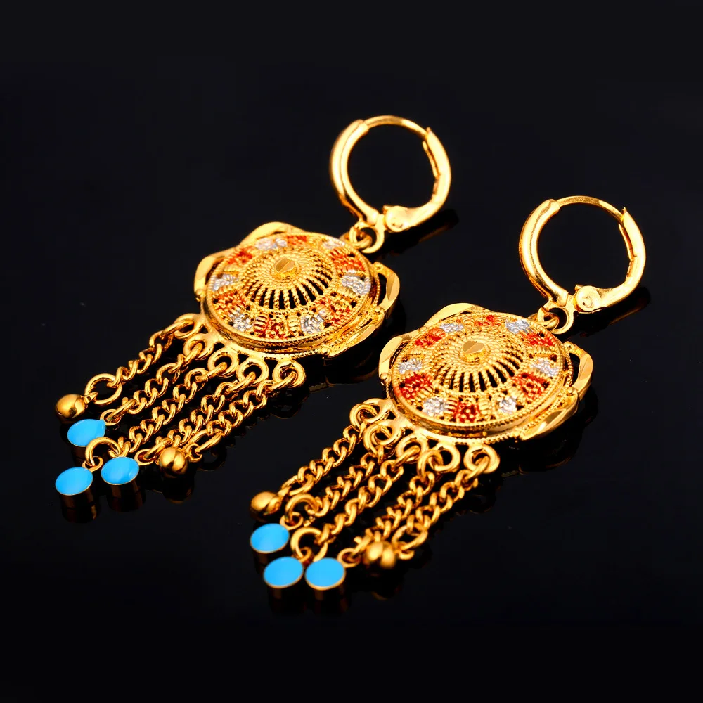 U7 Tassels Long Earrings For Women Jewelry Wholesale Gold Color Trendy Drop Earings Fashion Jewelry Indian Style E726 QC24