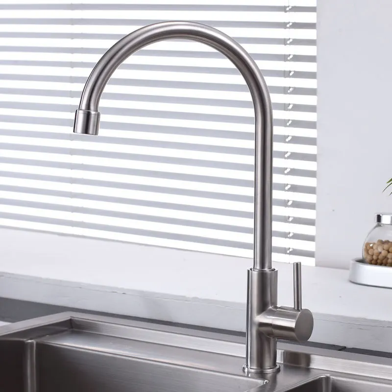 

SUS 304 Stainless Steel Single Handle Kitchen Water Sink Faucet