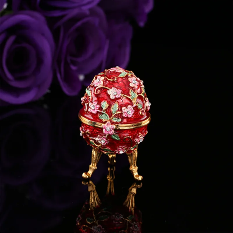 

QIFU Color Faberge Egg Jewelry Trinket Box Gift