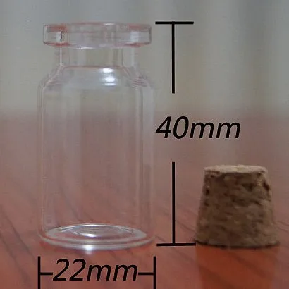 

factory Clear 7ml Glass Vials With Wood Cork, sample vial , Glass Bottle, wishing bottle 22x40 mm