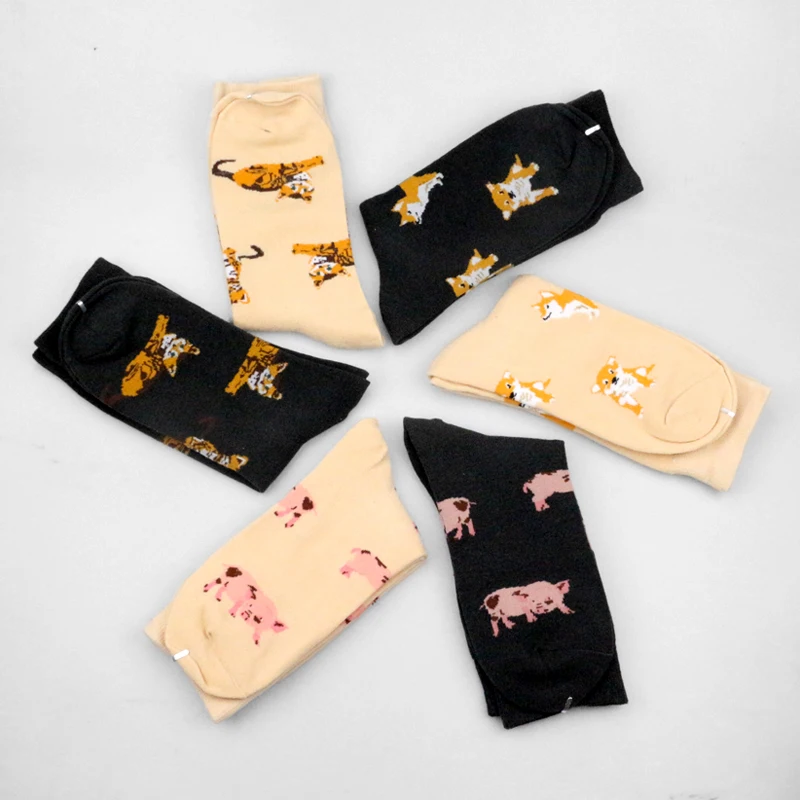 Animal Men Women Unisex Socks Pug Sausage Dog Short Socks Shiba Inu Socks Loafer Beagle Modeager Silky Teckel Crew Buldog socks