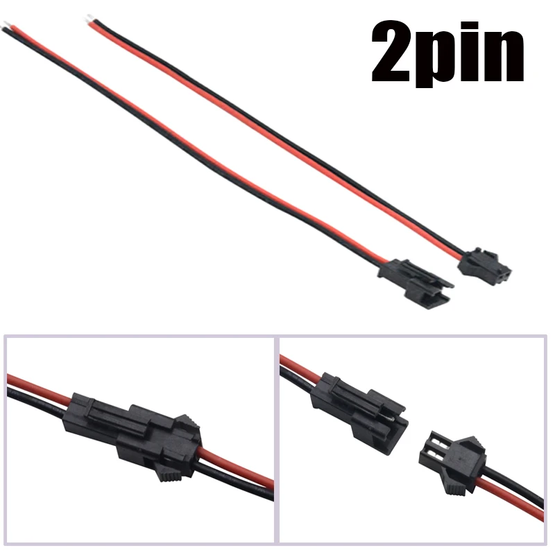 Conector de cabo macho e fêmea, Terminais LED Strip, 3528, 5050, RGB, RGBW, WS2801, WS2812, 2Pin, 3Pin, 4Pin, 5Pin, 6Pin, 15 centímetros