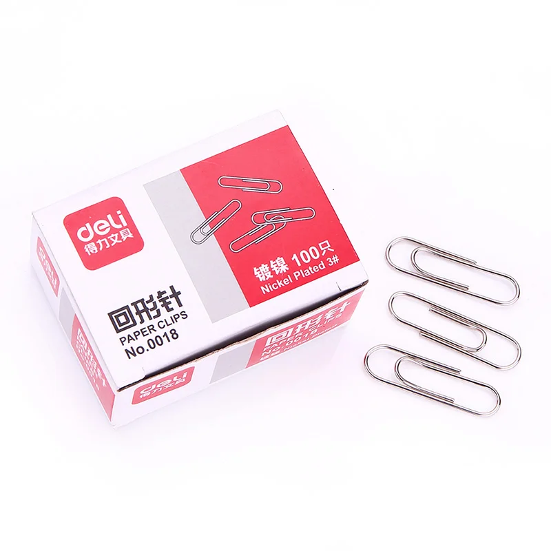 100pcs/box silver metal Material Classic paper clips office dedicated clips Kawaii Bookmark Office Shool Stationery Marking Clip