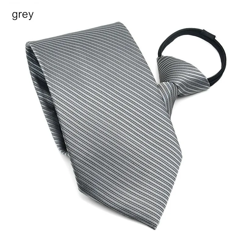 Tiras de corbata con cremallera de 9cm, corbata de negocios, corbata de seda de poliéster con cremallera, ropa de cuello para hombre, ropa de equipo de novio de boda, pajarita lista