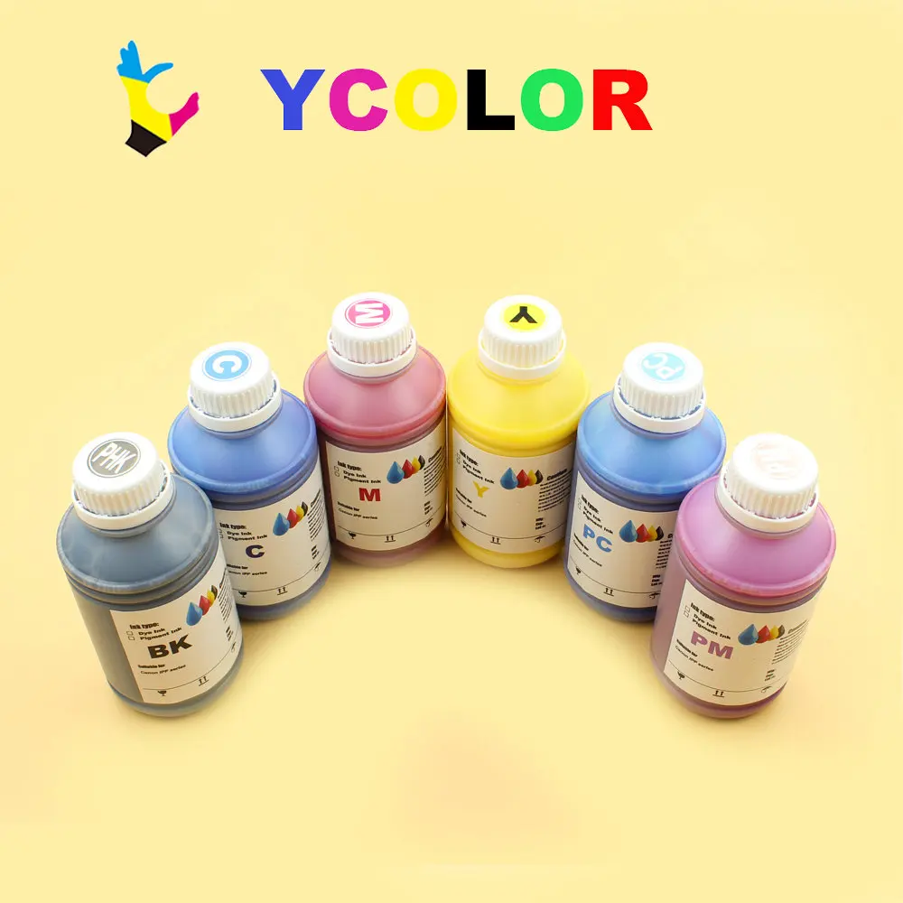 DGYCJLFP 6 kolor/lot 500ML Pigment tusz do drukarki Canon BCI-1441/BCI-1421 atrament kartridż do canona W8400 drukarki