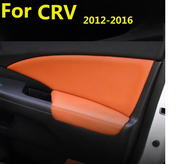 Interior Car Door Handle Armrest Panel Microfiber Leather Cover For Honda CRV 2012 2013 2014 2015 2016  with Mount Fittings
