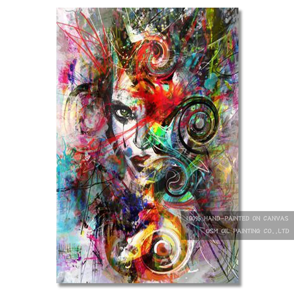 

High Quality Abstract Portrait Oil Painting On Canvas Modern Abstract Lady Figure Painting On Canvas For Wall Decoration