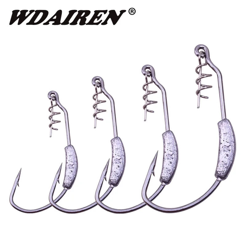 

5pcs/lot With the lead barbed crank hook Fishing jig soft lure Hook Pesca Fish Hooks Carp Worm hooks 3G/3.5G/4G/6.5G/8.5G