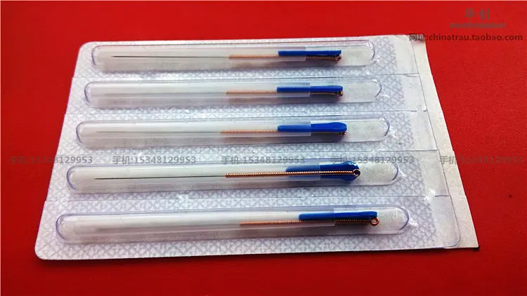 CE FDA medical Huanqiu disposable sterile single use acupuncture tube needle copper Handle slimming massage acupuncture needles