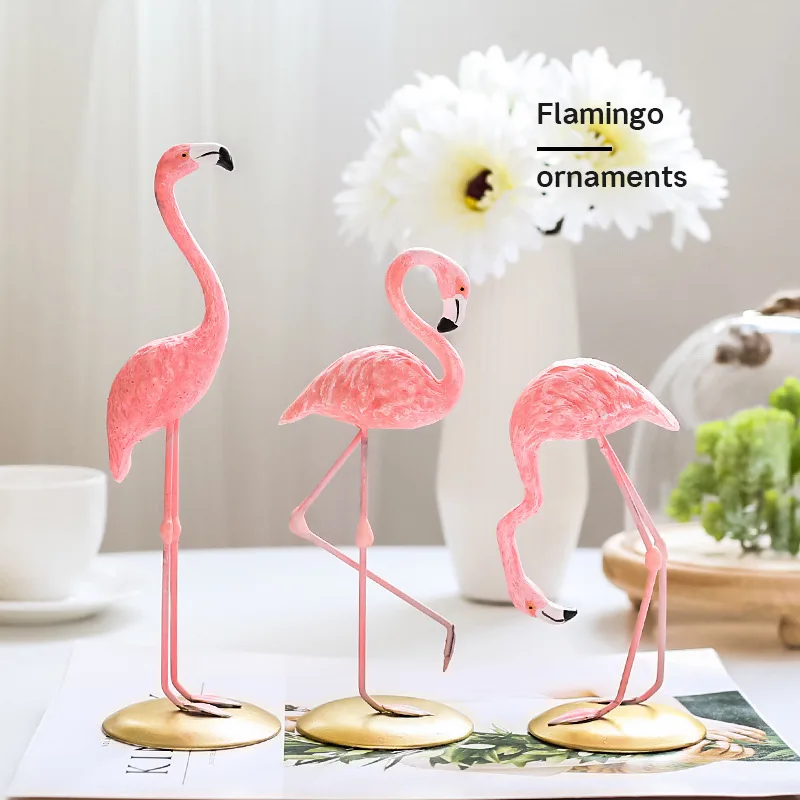 Pink Flamingo Decoration Christmas Home Decor Flamingo Table Ornament For Baby Living Room Romantic INS Wedding Party