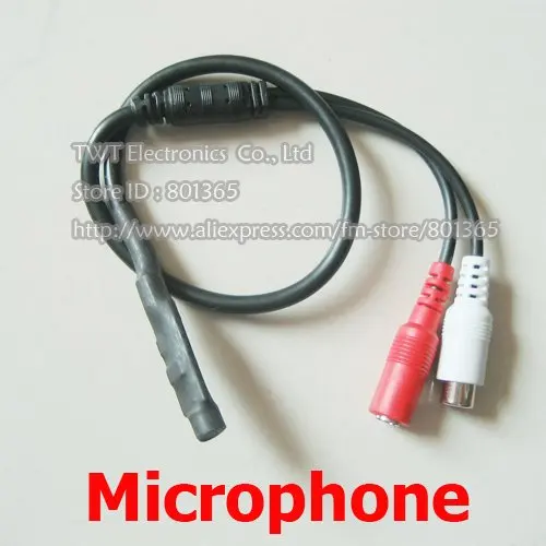 Free shipping  DHL EMS 100Qty  Mic Audio Microphone Cable Adapter for CCTV Security Camera