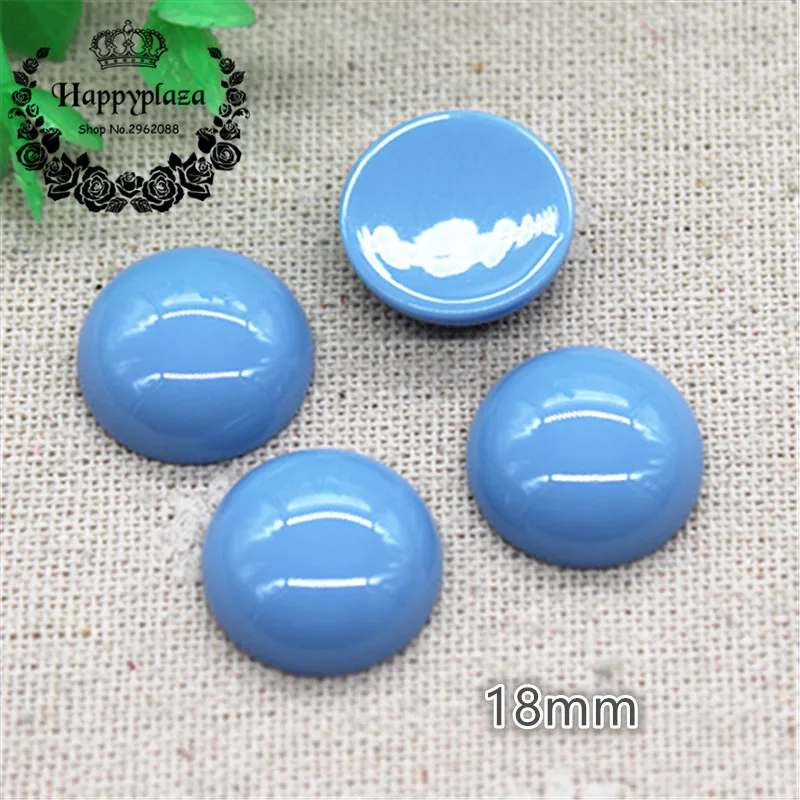 20pcs 18mm New Resin Korea Round Flatback Cabochon DIY Handmade Button/Hair Ornament/Jewelry Accessories