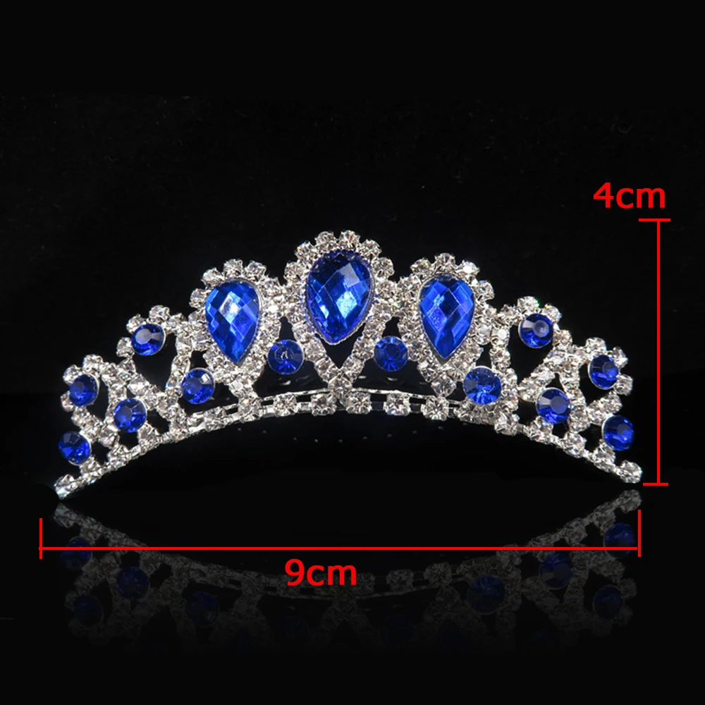 Cute Crystal Hair Comb Rhinestone Princess Crown Birthday Party Tiaras For Girls Kids Hair Jewelry Fashion Accessories