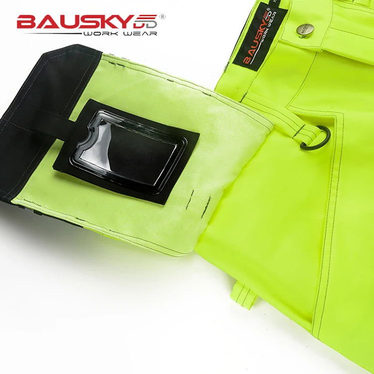 Bauskydd Hi vis tool pocket pant functional safety workwear work trousers  cargo work pant with knee pads