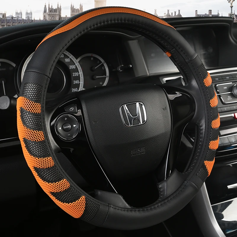 Car Steering Wheel Cover Leather Steering Wheel Covers For Honda Accord City Civic Fit Brio CRV HRV Mobilio Odyssey Accessories