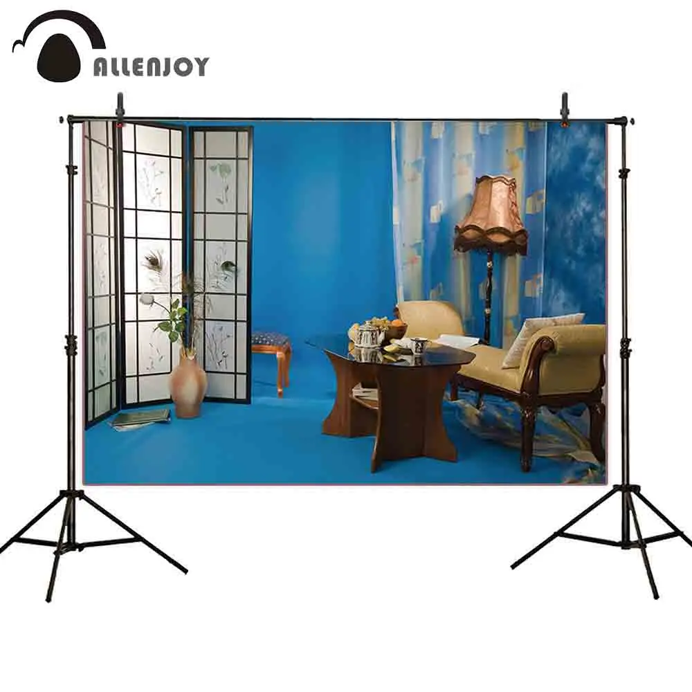 

Allenjoy photography backdrop blue classical room Chinese style background photobooth photo shoot prop photocall decoration