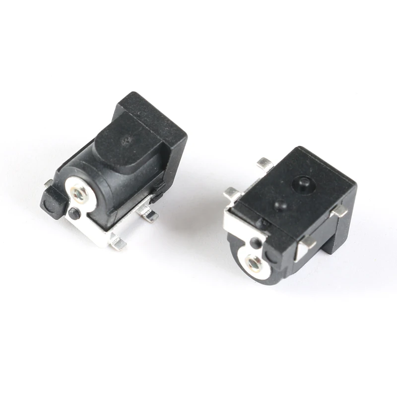 10Pcs SMD DC-005 DC-050 DC Power Jack Socket Connector DC005 5.5*2.1mm 5.5*2.5mm 2.1 / 2.5 socket Round the needle Black copper