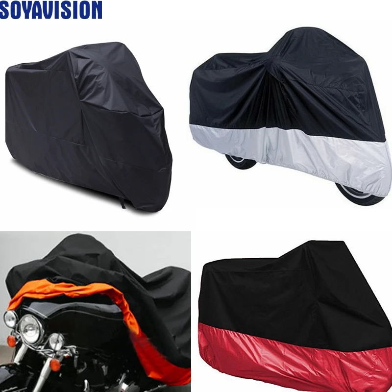 XL/XXL/XXXL 180T Rain Dust Motorcycle Cover Outdoor UV Waterproof For Harley Honda Victory Kawasaki Yamaha Suzuki Accessories image 6