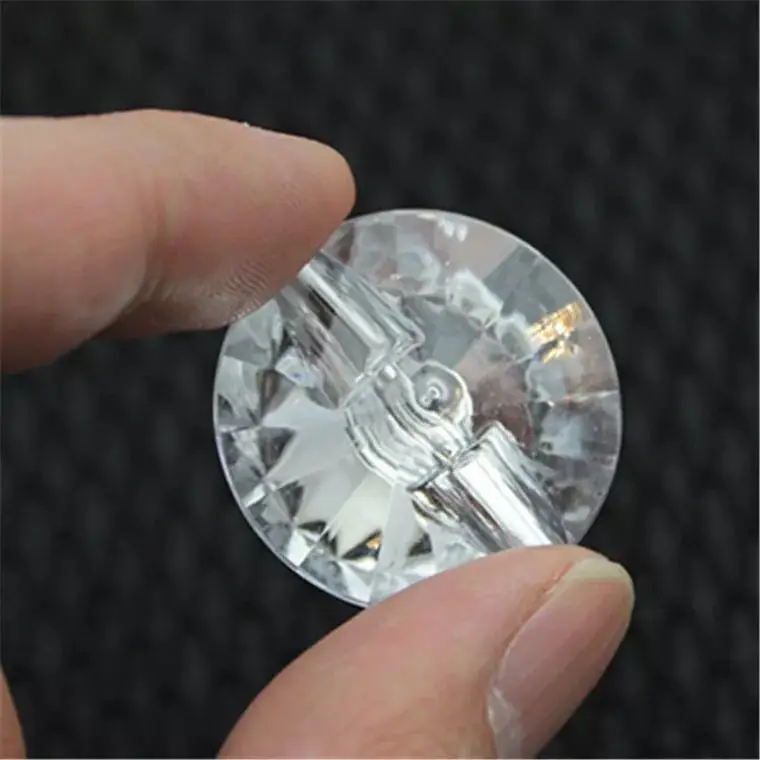 18/20mm  Clear White Crystal Buttons Sewing Rhinestones Round Acrylic Button Sew On Strass Crystals Point Stones for Clothing