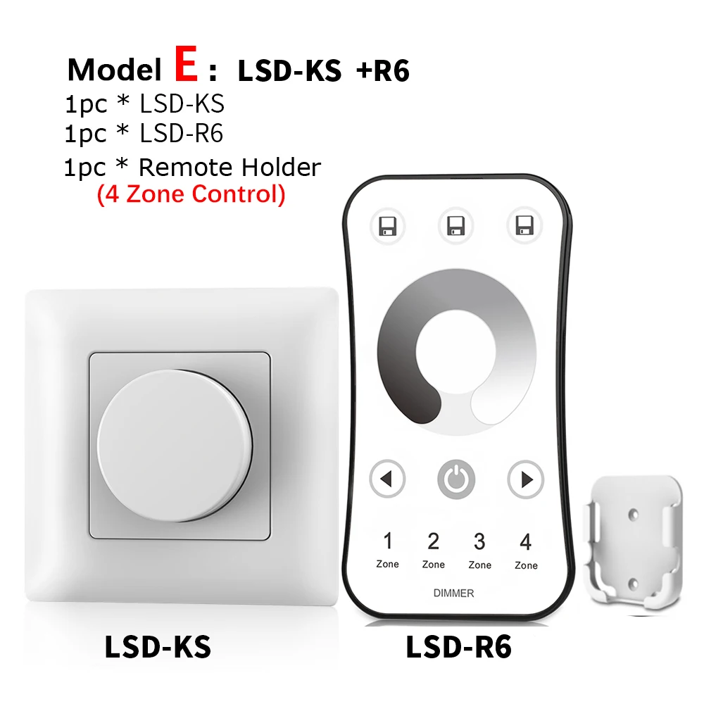 AC Triac LED Dimmer 220V 230V 110V Wireless RF Dimmable Knob Switch With 2.4G Remote Controller for Single Color LED Bulb Lamps