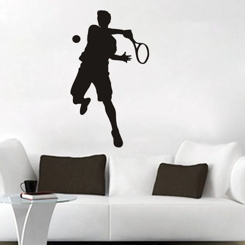 

Headboard Tennis Vinyl Wall Sticker 3D Tennis Player Poster DIY Decal Decor Mural