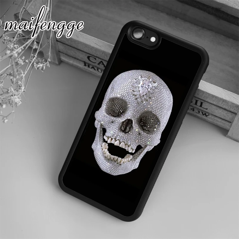 maifengge DIAMOND SKULL (not 3D)Case For iPhone 15 14 6 7 8 plus X XR XS max 11 12 13 Pro