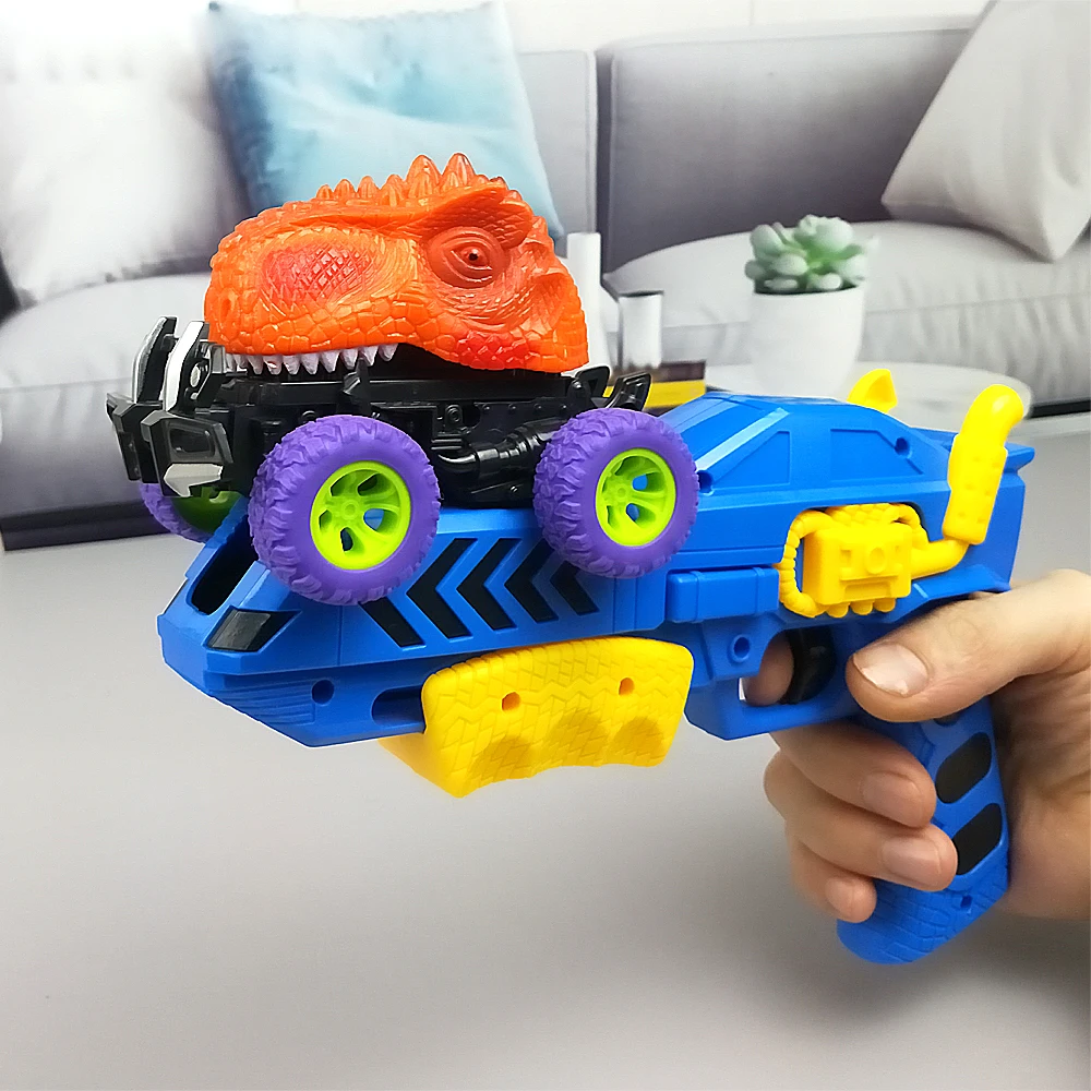 Espulsione dinosauro auto giocattolo erbivoro dinosauro auto musica leggera giocattoli per bambini pistola