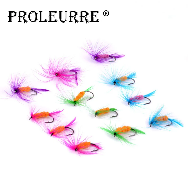 12pcs Fishing Lure Butter fly Insects different Style Salmon Flies Trout Single Dry Fly Fishing Lures Fishing Tackle