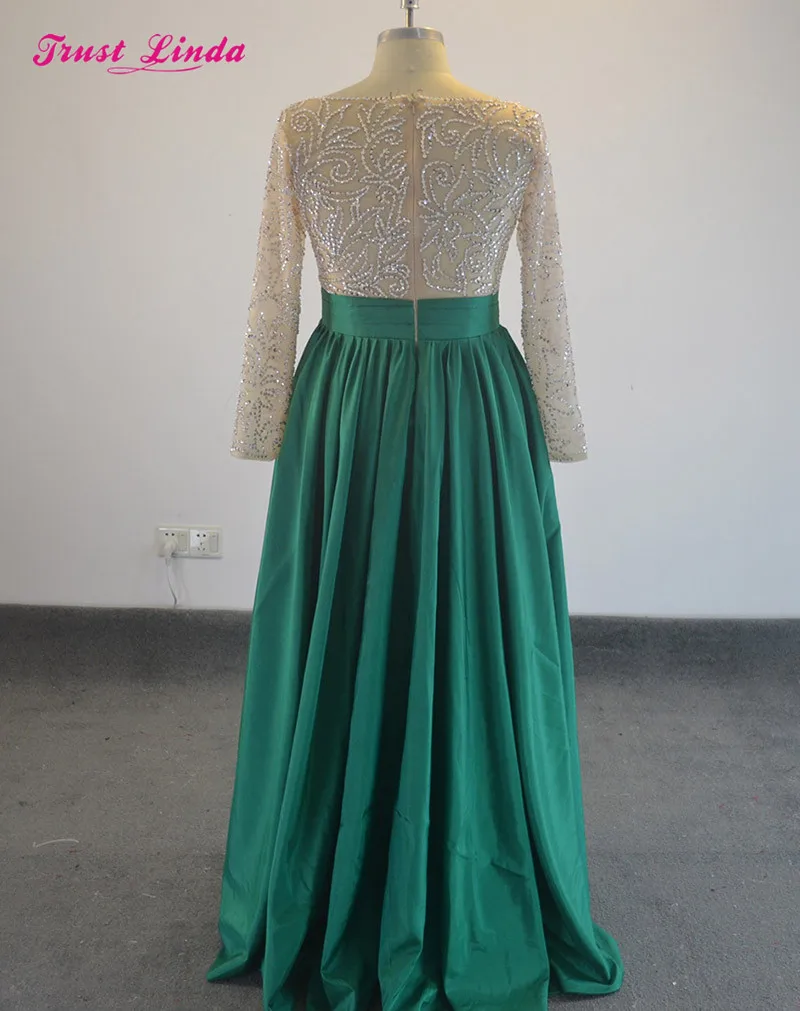 Real Sample 100% As Picture Green and Pink A-LINE Plus Size Sexy V-neck Beading Crystal Evening Dresses Long Prom Dress