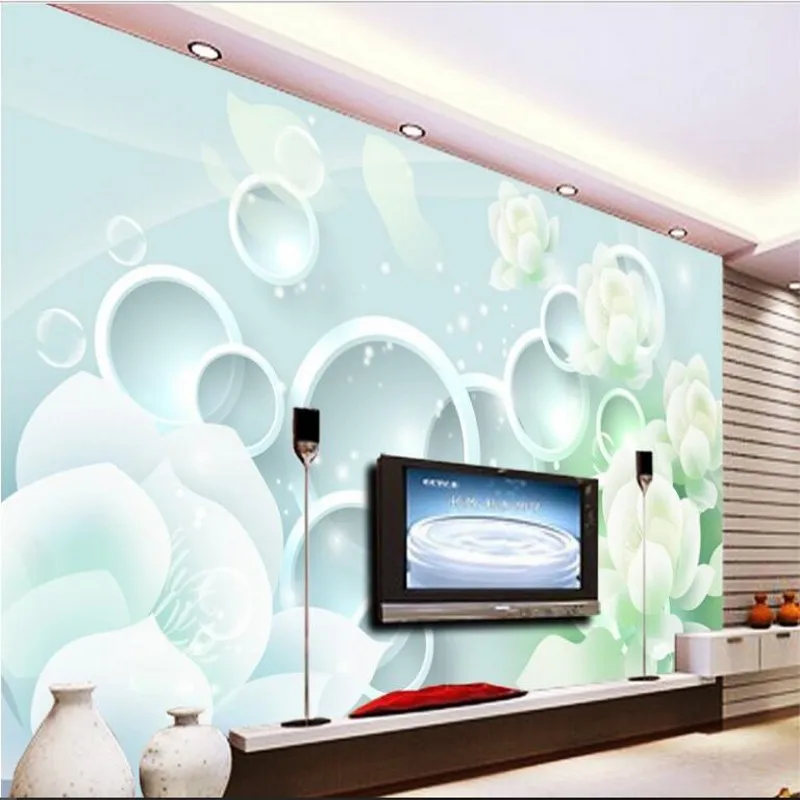 

wellyu Customized large - scale murals dream lotus 3D TV background wall non - woven wallpaper papel de parede para quarto