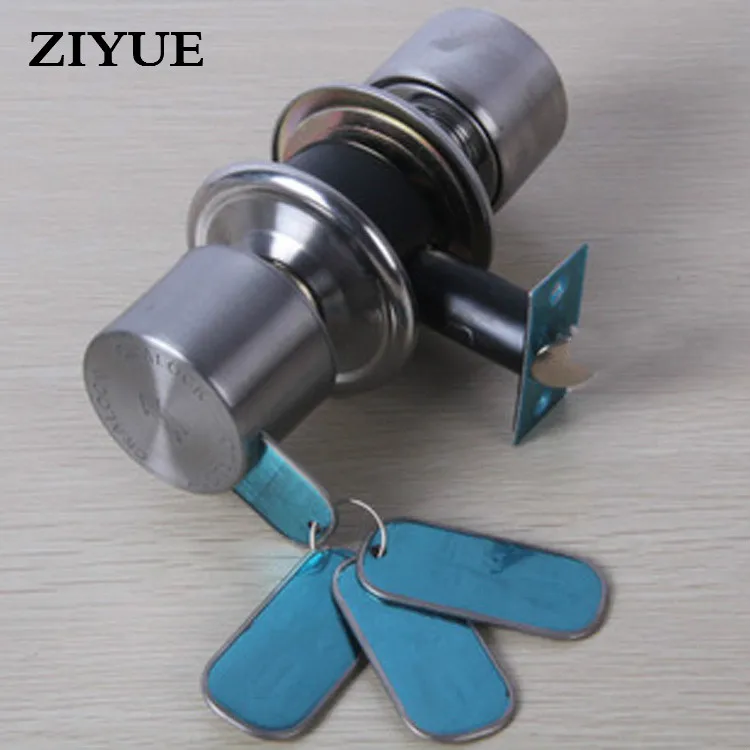 Free Shipping  Hotel Stainless Steel Luxury Magnetic Card Spherical Lock / 360 Empty Indoor Door Locks Hardware