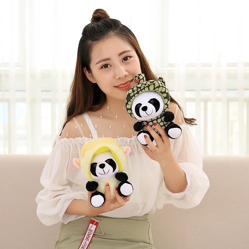 1pc 20/40cm Kawaii Chinese Zodiac Panda Plush Toy Stuffed Soft Animals Mouse Cattle Dog Rabbit Plush Doll Cute Gift for Children