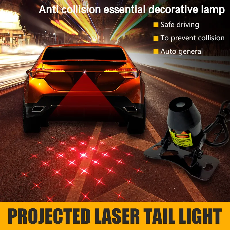 Laser Anti-Fog Car Light Water-proof Car Taillight Warning Radiation Parking Stop Brake Lamps Car Styling Multi Pattern