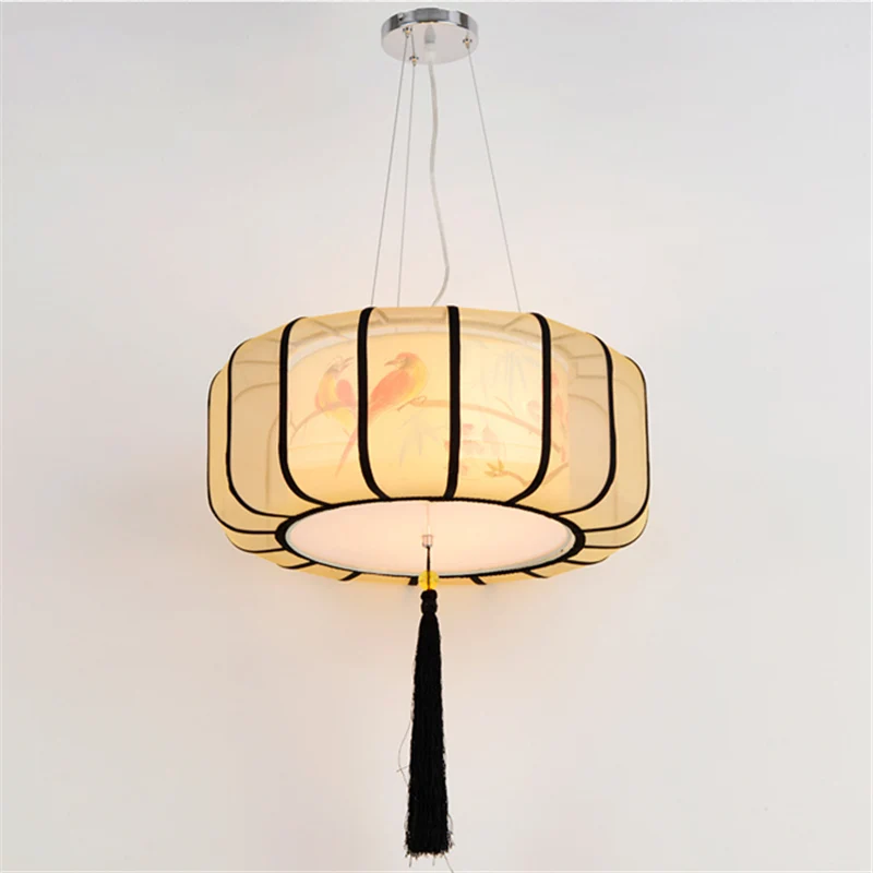 New China Pendant Lights Classical Hand-painted Sheepskin Lanterns Hotel Club Terrace Living Room pendat Lamps LU71590