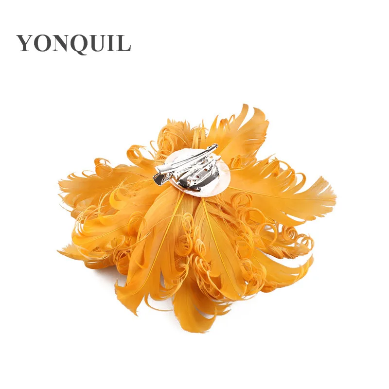 Many Colors High Quality Feather Flower Headpiece Headbands Fascinator Hair Accessories Brooches Party Hats Wedding Hats SYF256